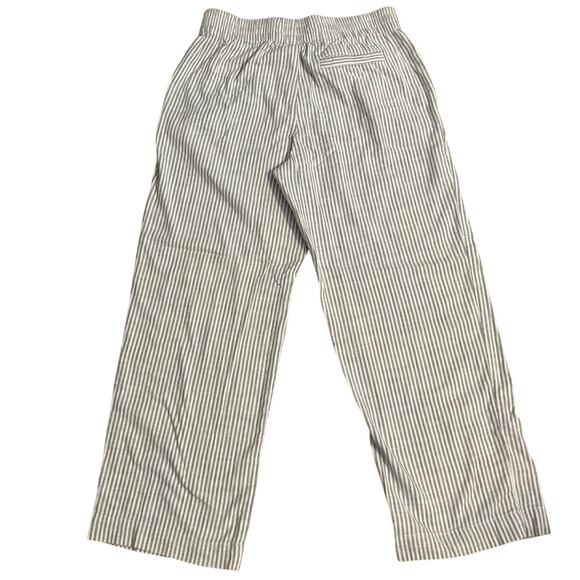 Marine Layer Size S Elle Relaxed Crop Pants Ankle Cream Shadow Stripe Pockets - Picture 4 of 6
